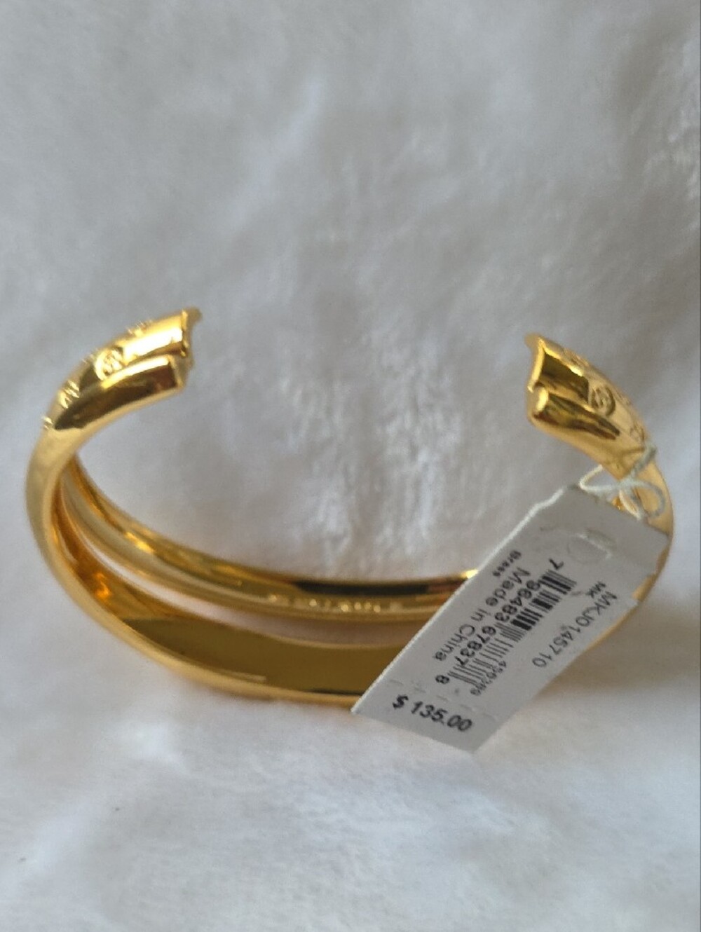 Michael Kors Shiny Gold Double-Row Logo Cuff Bracelet - Picture 6 of 8